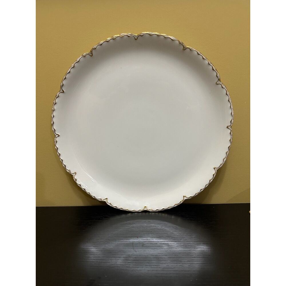 Vintage Haviland France Porcelain Plate Scalloped Gold Rim Elegant Dining Decor